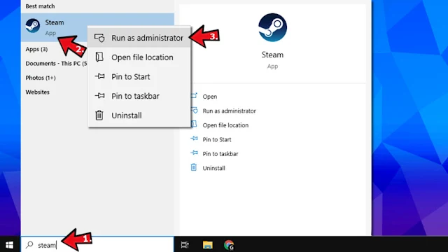 تشغيل من بحث Windows