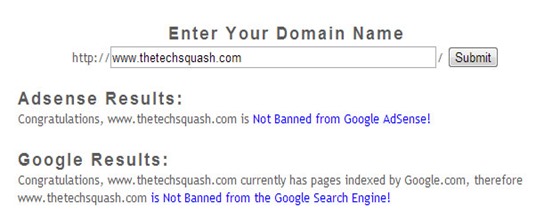 Google Banned Check