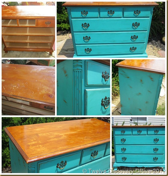 Teal Dresser collage Teal Dresser collage