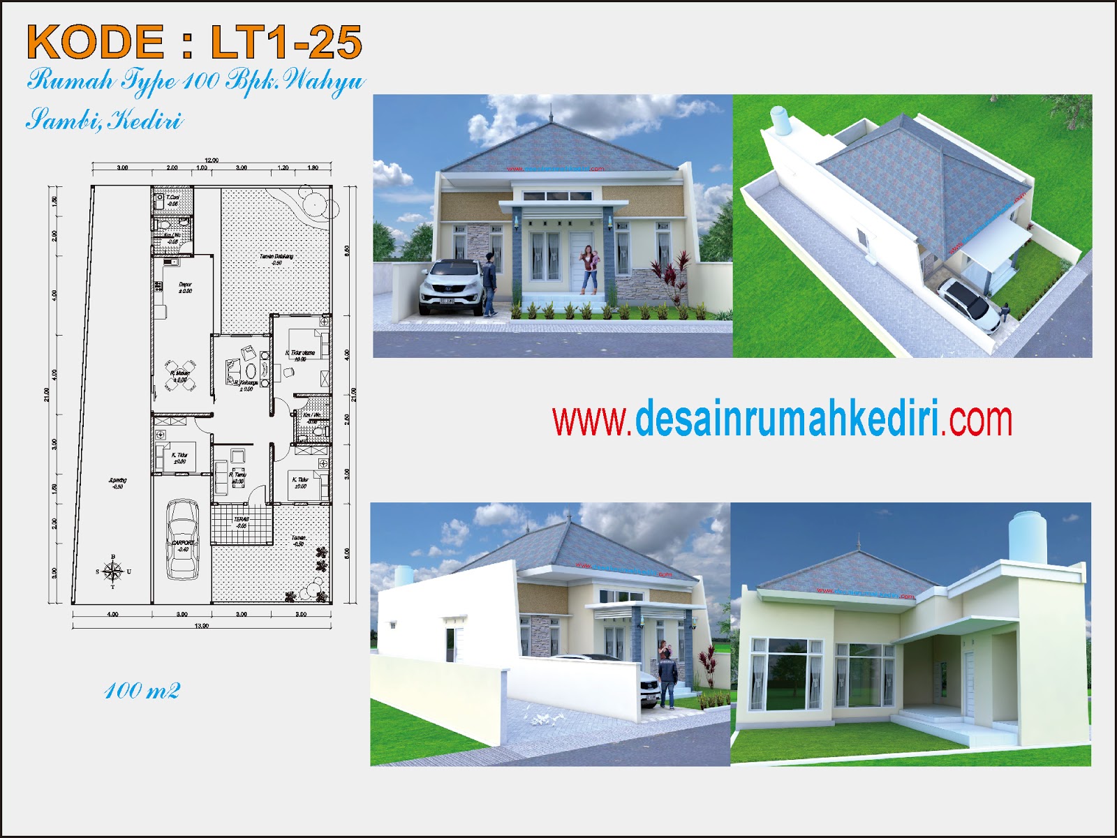 LT1 25 Jasa Desain Rumah Bpk Wahyu Di Kab Kediri Jasa Desain