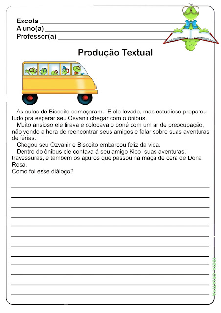 Atividade Produção de Texto / Volta às Aulas