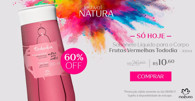 Natura Sabonete Líquido para o Corpo Frutas Vermelhas Tododia - 300ml