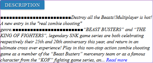 BEAST BUSTERS featuring KOF game review