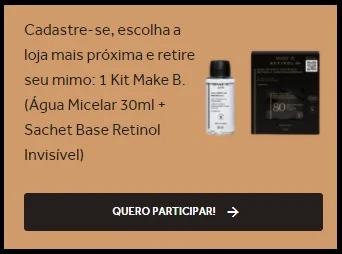 Cadastro Liberado Novos Brindes Grátis Boticário