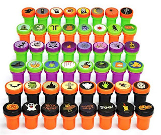 Halloween Stamps, 48 Pieces Kids Self-Inking Stampers, 48 Different Designs for Halloween Toys, Halloween Games, Halloween Treats, Halloween Party Favors, Halloween Goodies, and Halloween Prizes