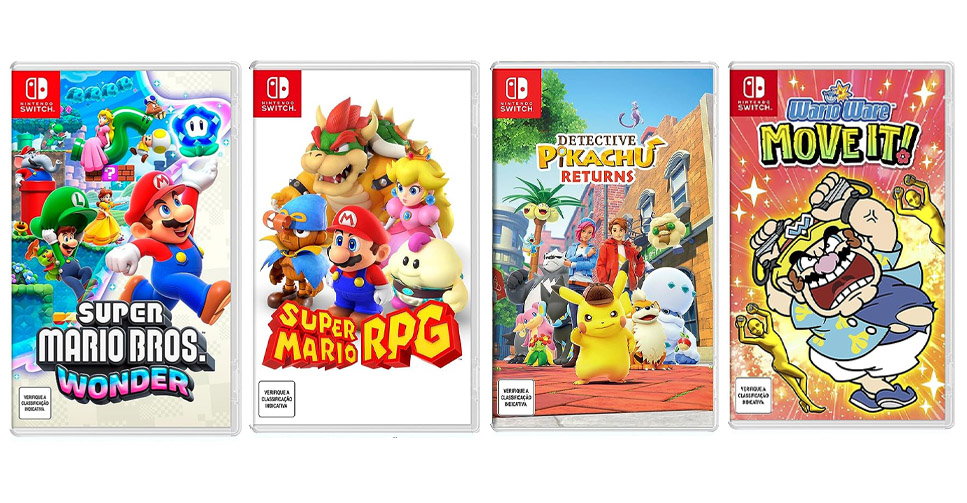 4 jogos do Mario para Nintendo Switch por R$ 299,90 na