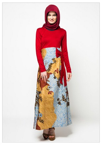  Contoh  Desain  Baju  Muslim Dress  Batik Terbaru 2021