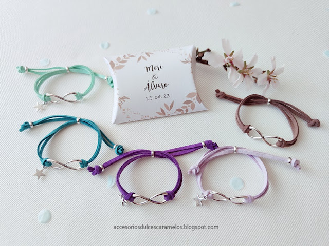 Pulseras de infinito beige amigas novios