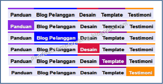 Cara Membuat Menu Horizontal Blog Tab Warna Berbeda