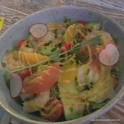 prawn-avocado salad at The Cliff Beach Club in Barbados