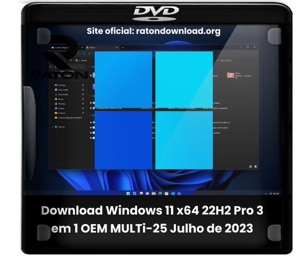 Raton Download - Desde 2007: Download Windows 11 Pro 22H2 22621.1105 Lite /  Superlite (Sem-TPM) (x64) Multi-Linguagem Pré-ativado