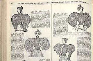screengrab of 2 fashion pages from 1896 Sears catalog