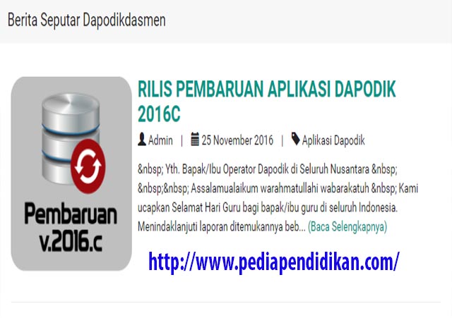 Baru lagi!! Realese Updater Aplikasi Dapodik Versi 2016C