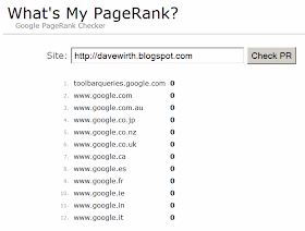 Page Rank Site Results