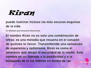 ▷ Significado del nombre Kiran (✔)