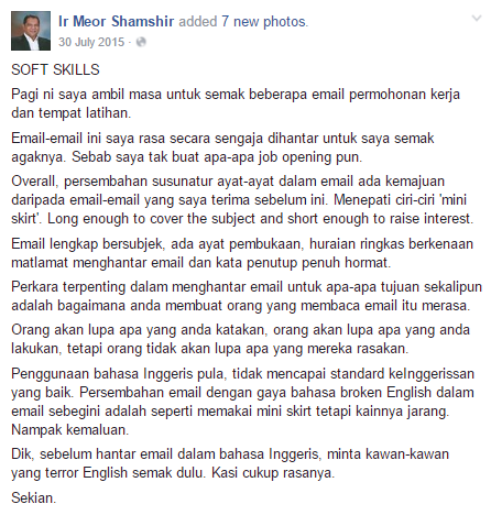 7 Contoh Cover Letter Bahasa Inggeris Dapat Pujian CEO 