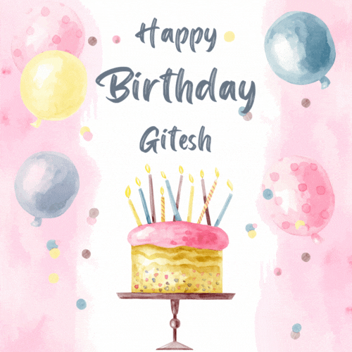 Happy Birthday Gitesh (Animated gif)
