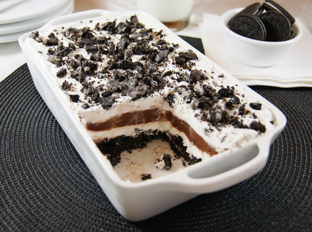  this Oreo icebox dessert for nearly a calendar month forthwith Classic Oreo Icebox Dessert