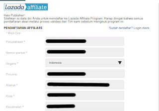 Cara Daftar Program Affiliate Lazada