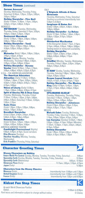 Back Times Guide Epcot November 28-December 4 2004