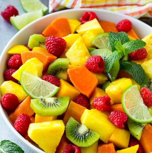 Tropical Fruit Salad with Lime and Coconut