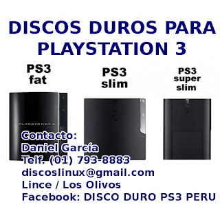 iscos Duros Para Ps3 Fat,PS3 Slim, PS3 Super Slim, PS3 Super Slim 12. 500 GB, 1 TB, Adaptadores - Mounting Bracket. Ventas envios instalaciones delivery soporte en Lima Peru