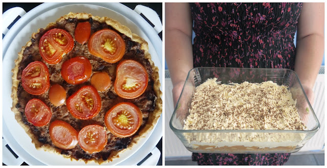 Sausage and Tomato Tart and Banoffee Pie