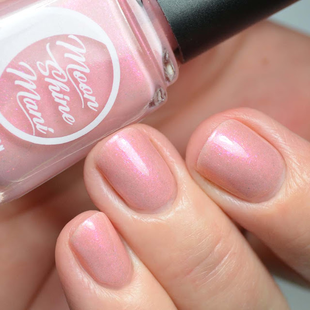 pink shimmer nail polish swatch