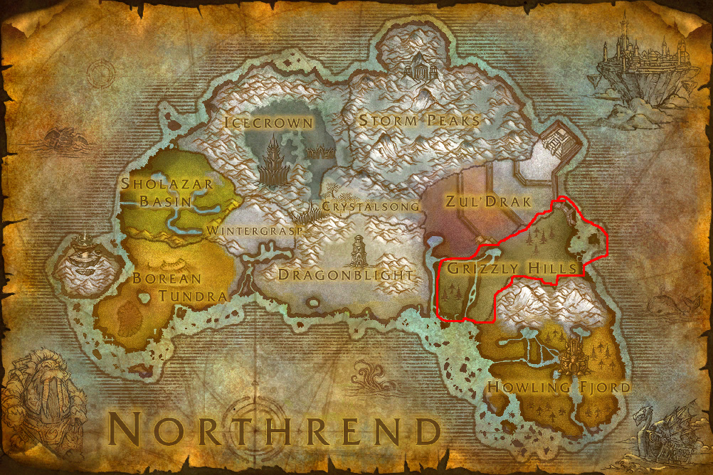 world of warcraft map northrend. Just north of the Howling