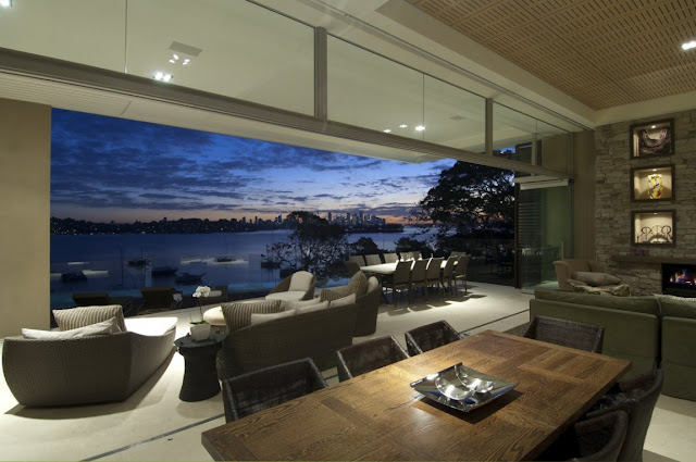 Terrace and harbour view from the dining room