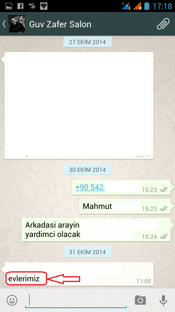 whatsapp mesaj silme android