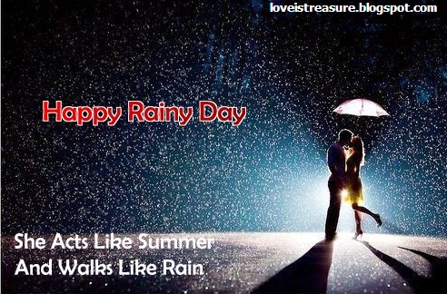 couple in love in rain with quotes