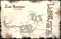 A map of the Lost Sanctum, an area in Chrono Trigger, in 65,000,000 BC.