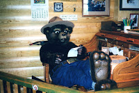 Smokey Bear kicking back at the Forest Service Washington DC office - August 2000