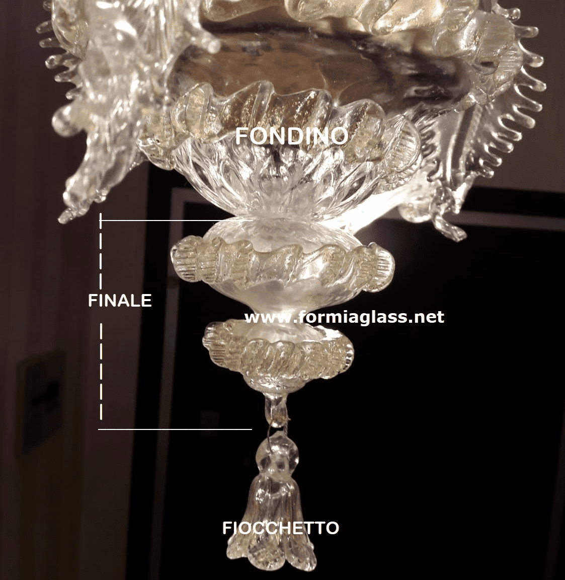 Ricambi per lampadari e specchi in Vetro di Murano