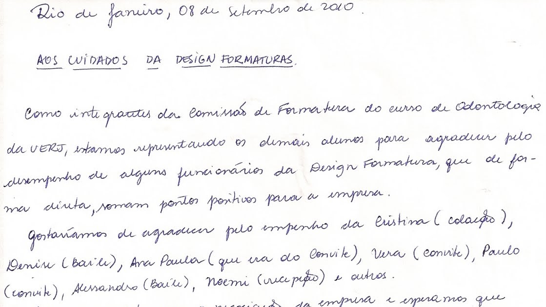 Agência Design: Carta de agradecimento