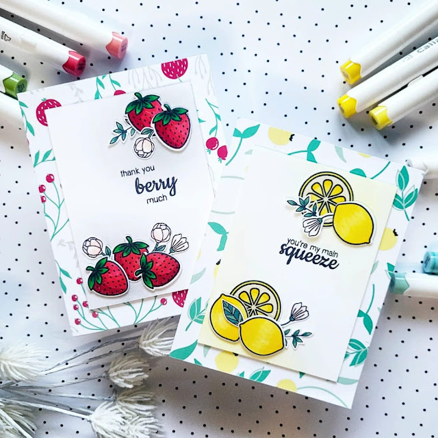 Sunny Studio Stamps: Fresh & Fruity Customer Card by Melissa Dryden