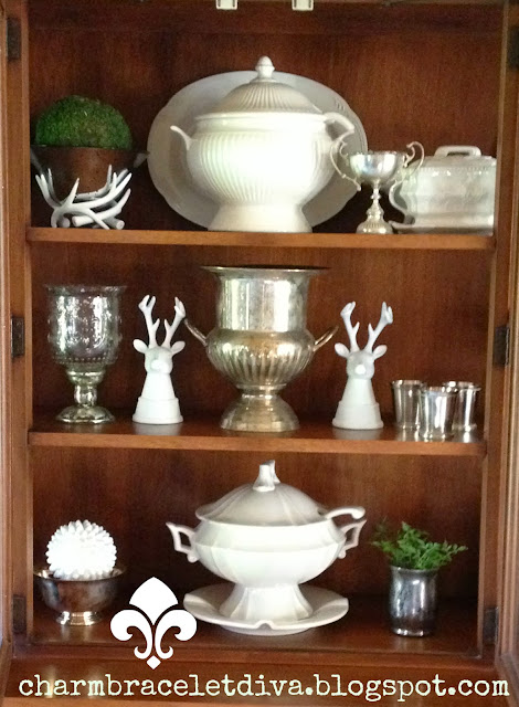 soup tureen white coral mercury glass