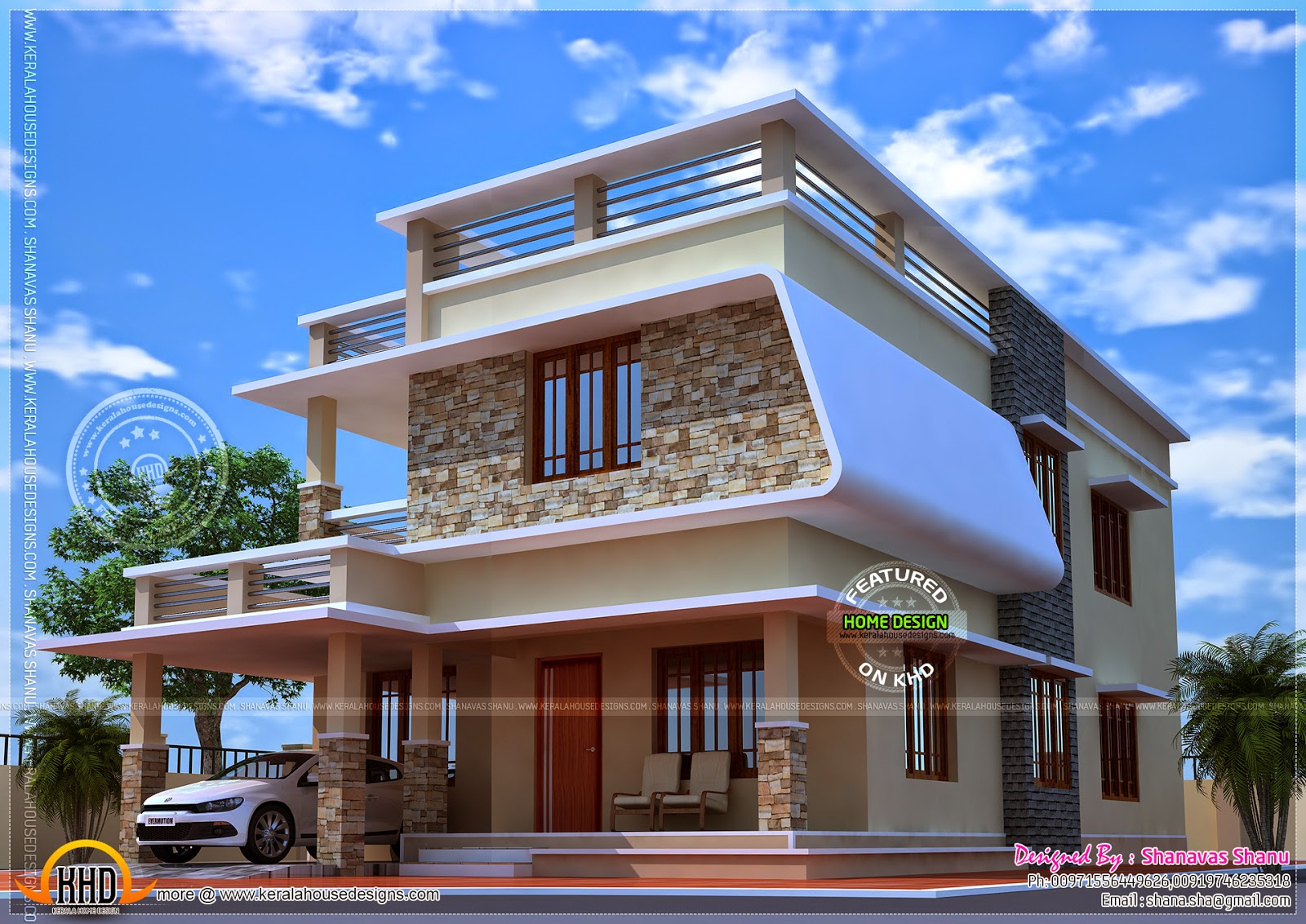 Nice modern  house  with free  floor plan  Kerala home  