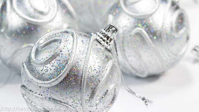 Silver Christmas balls.  