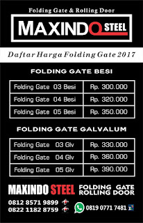 HARGA FOLDING GATE BEKASI TERBARU TAHUN 2017