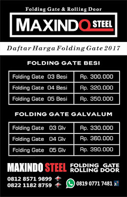 DAFTAR HARGA FOLDING GATE PER METER MURAH BEKASI | HARGA ROLLING DOOR MURAH BEKASI | JUAL FOLDING GATE DAN ROLLING DOOR PER METER MURAH DI TARUMAJAYA BEKASI