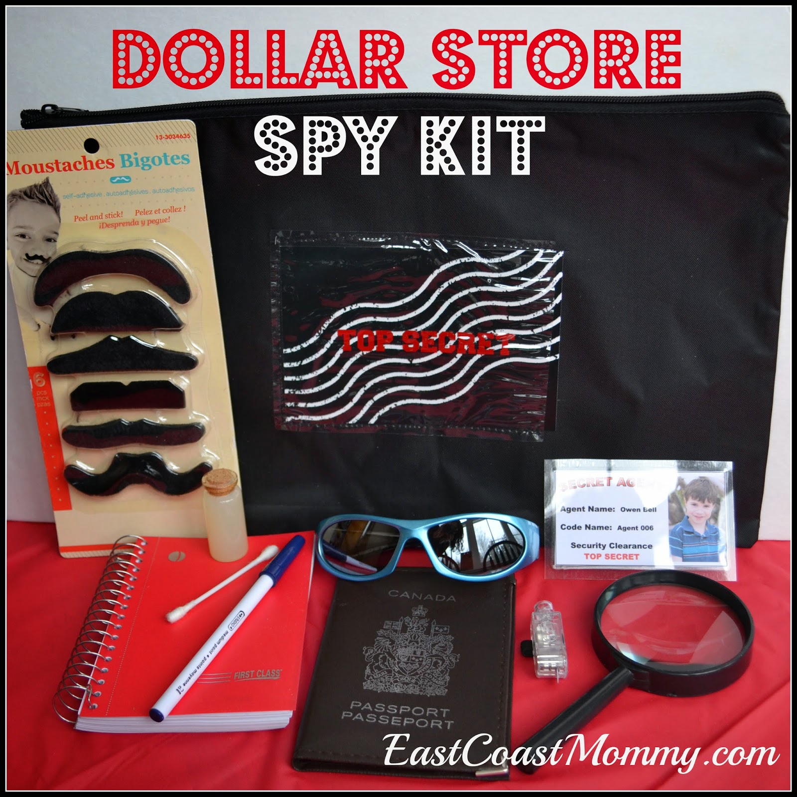 East Coast Mommy: DIY Dollar Store Spy Kit