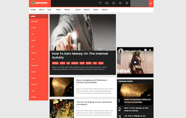 AMPNews AMP Responsive News Personal Blog Tutorial Tips and Tricks Blogger Template Theme