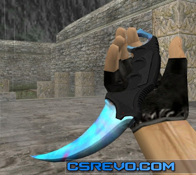 Skin Knife - Karambit Case Hardened Blue Gem (CS:GO) HD para CS 1.6