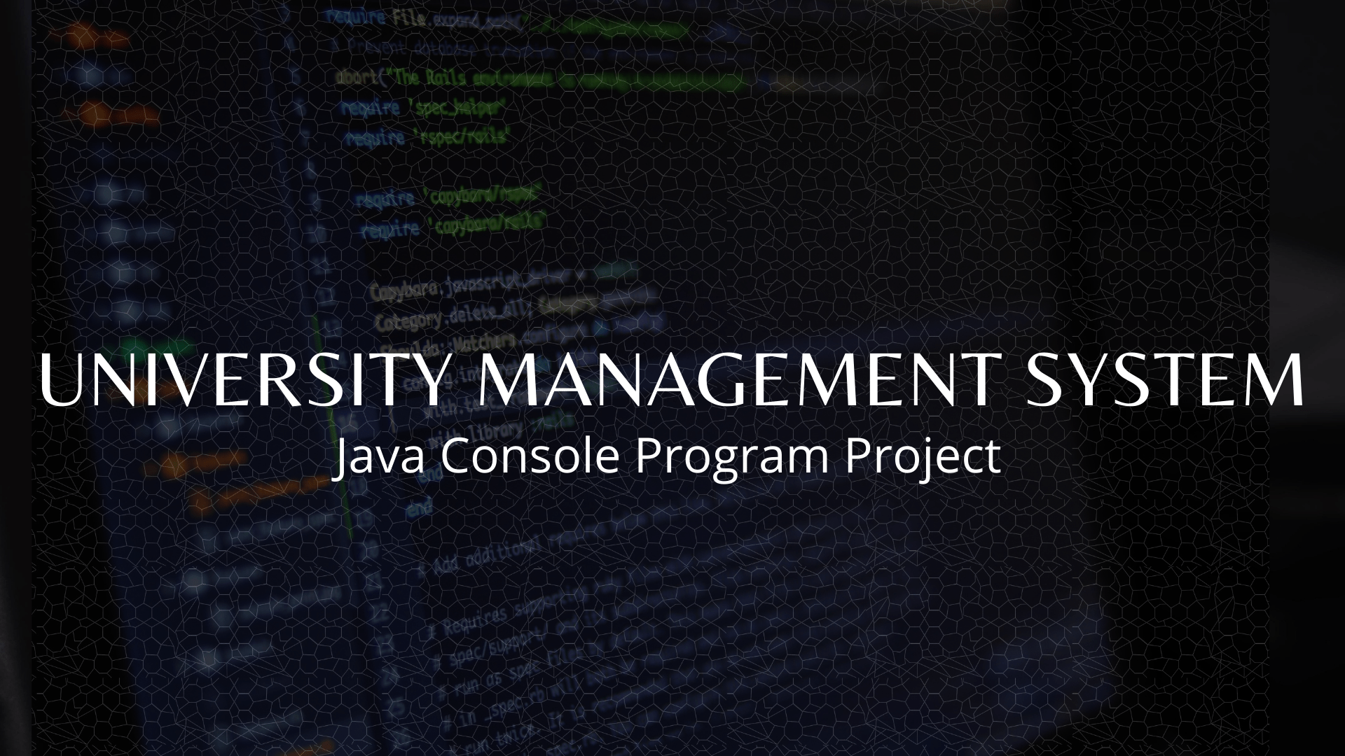 A Simple "University Management System" (UMS) Console Program in Java with Project Files