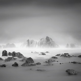 Beautiful black and white landscape in Indonesia