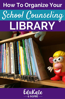 How to Organize Your School Counseling Library: Learn how to categorize your counseling books and download a free set of school counseling library labels!