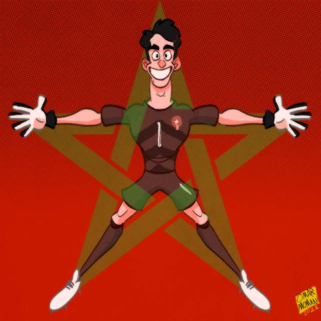 Yassine Bounou "Bono" cartoon