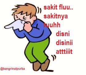 Animasi sedang sakit flu (Gambar DP BBM) - gambar lucu gif 